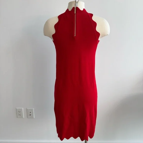 Elegant Red Sleeveless Dress - Picture 3 of 6
